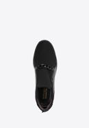 Pantofi de damă cu piele întoarsă și lanț, negru, 93-D-653-1-41, Fotografie 4