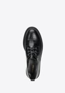 Pantofi de damă cu platformă din piele croco, negru, 95-D-522-1-36, Fotografie 5