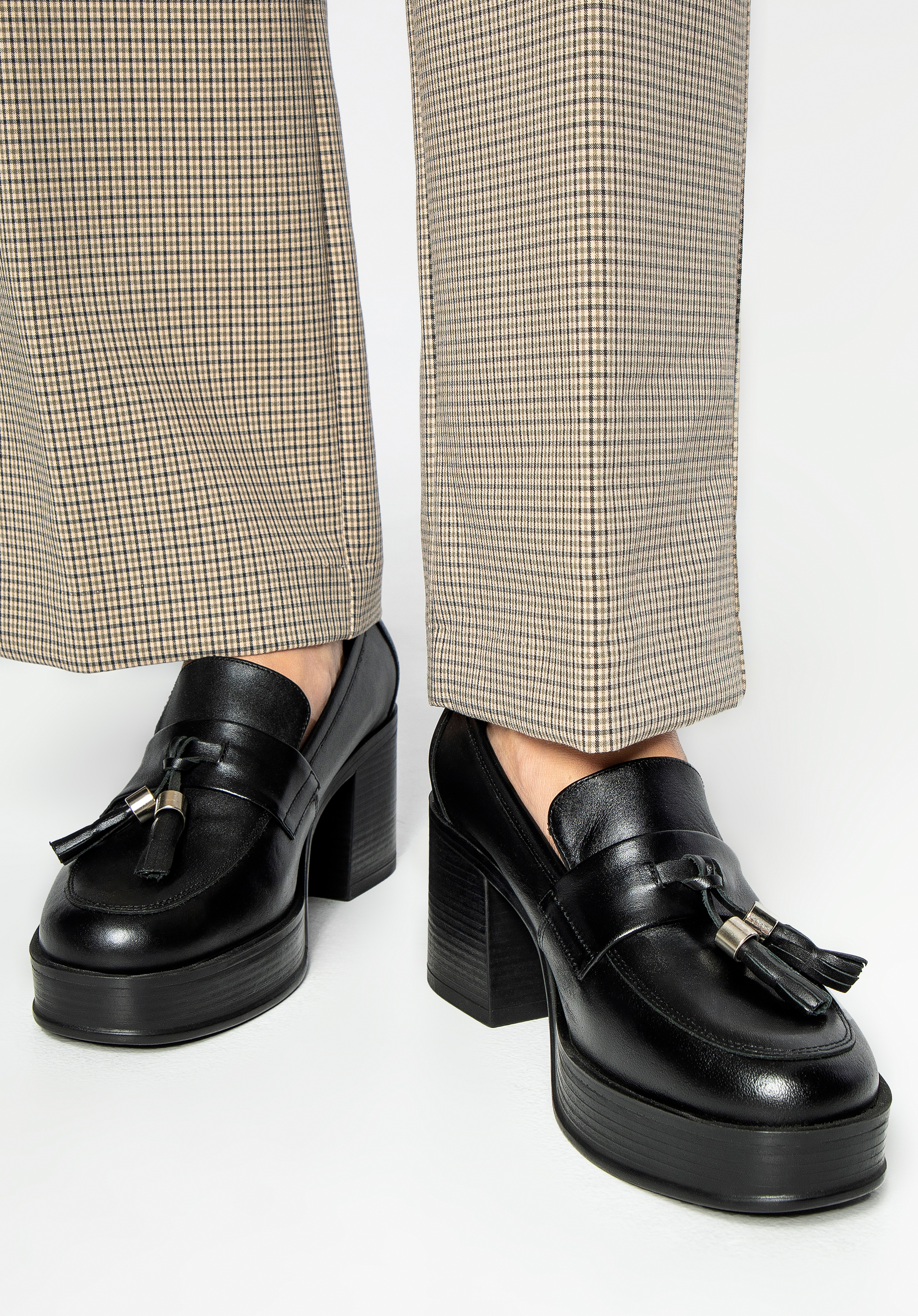 Pantofi de damă din piele cu toc stiletto, negru, 99-D-305-1-39, Fotografie 1