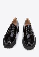 Pantofi de damă din piele lăcuită cu șiret, negru, 95-D-521-1-39, Fotografie 2