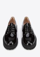 Pantofi de damă din piele lăcuită cu șiret, negru, 95-D-521-1-37, Fotografie 3