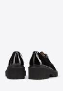 Pantofi de damă din piele lăcuită cu șiret, negru, 95-D-521-1-37, Fotografie 4