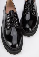 Pantofi de damă din piele lăcuită cu șiret, negru, 95-D-521-3-41, Fotografie 7