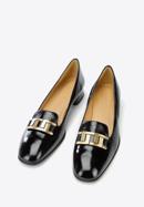 Pantofi de femei din patent cu decor geometric, negru, 97-D-110-1-35, Fotografie 2