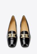 Pantofi de femei din patent cu decor geometric, negru, 97-D-110-1-35, Fotografie 3