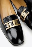 Pantofi de femei din patent cu decor geometric, negru, 97-D-110-1-37_5, Fotografie 7