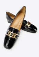 Pantofi de femei din patent cu decor geometric, negru, 97-D-110-1-37, Fotografie 8