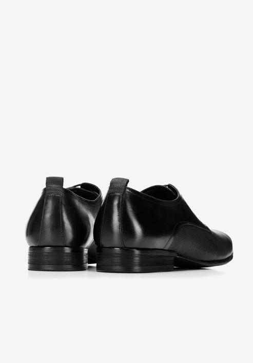 Pantofi de piele pentru bărbați din piele gofrată, negru, 92-M-508-1-40, Fotografie 9