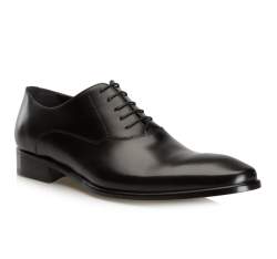 Pantofi de tip Oxford din piele pentru bărbați, negru, BM-B-572-1-39, Fotografie 1