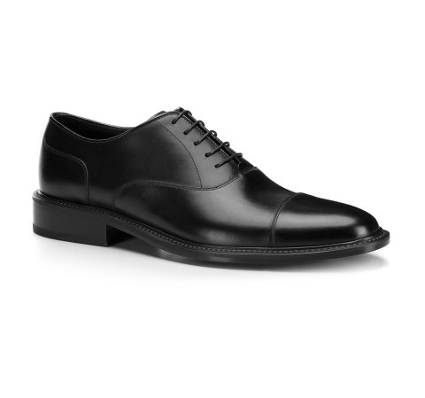 Pantofi de tip Oxford din piele pentru bărbați, negru, BM-B-588-1-45, Fotografie 1