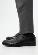 Pantofi derby de bărbați din piele cu elastice cusute, negru, 96-M-507-4-39, Fotografie 15
