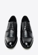 Pantofi derby de bărbați din piele cu elastice cusute, negru, 96-M-507-4-39, Fotografie 2