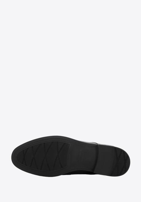 Pantofi derby de bărbați din piele cu elastice cusute, negru, 96-M-507-N-40, Fotografie 6