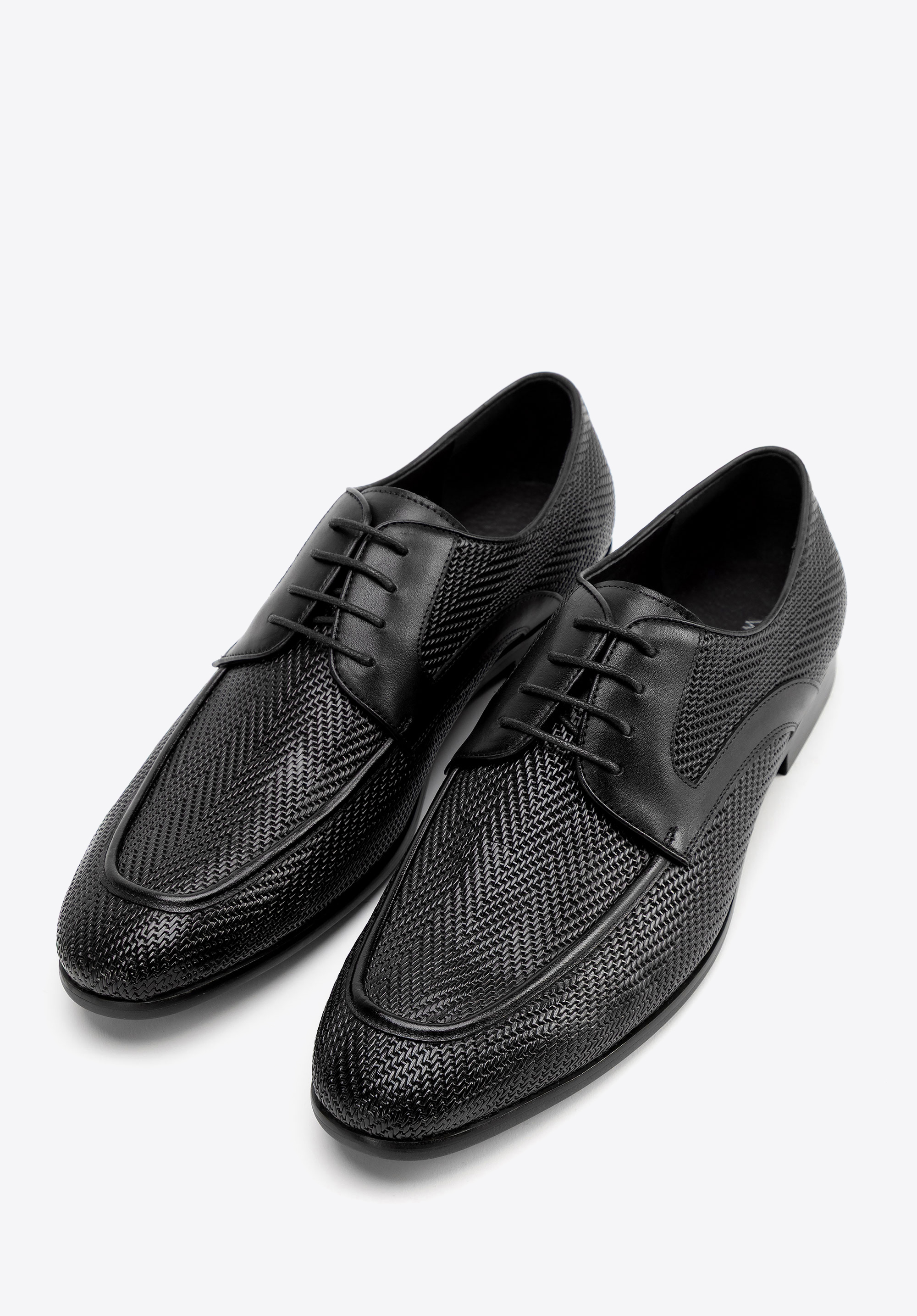 Pantofi Derby din piele pentru bărbați, negru, 100-M-508-1-41, Fotografie 1