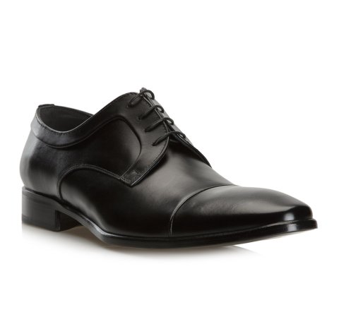 Pantofi derby pentru bărbați, din piele netedă, negru, BM-B-573-4-45_5, Fotografie 1