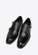 Pantofi  din piele cu curea dublă, negru, 98-M-712-1-42, Fotografie 2