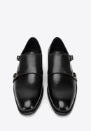 Pantofi  din piele cu curea dublă, negru, 98-M-712-1-42, Fotografie 3