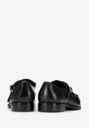 Pantofi  din piele cu curea dublă, negru, 98-M-712-1-41, Fotografie 4