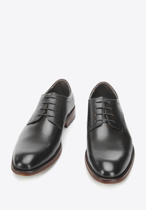 Pantofi din piele pentru costum, simpli, negru, 94-M-515-8-40, Fotografie 2