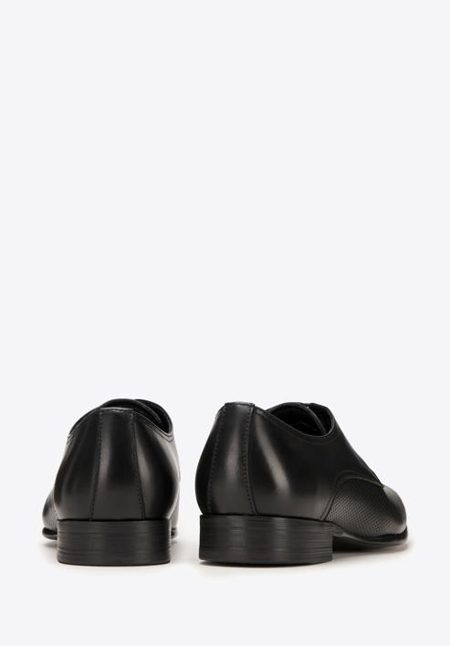 Pantofi formali pentru bărbați din piele perforată, negru, 98-M-705-1P-39, Fotografie 5