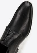 Pantofi formali pentru bărbați din piele perforată, negru, 98-M-705-1P-41, Fotografie 9