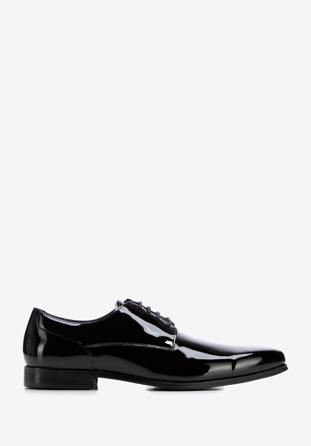 Men"s Derby lăcuit straight, negru, 96-M-519-1G-39, Fotografie 1