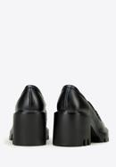 Pantofi loafer cu platformă din piele, negru, 97-D-504-3-40, Fotografie 4