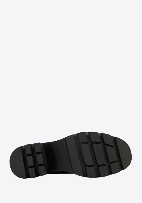 Pantofi loafer cu platformă din piele, negru, 97-D-504-3-40, Fotografie 6