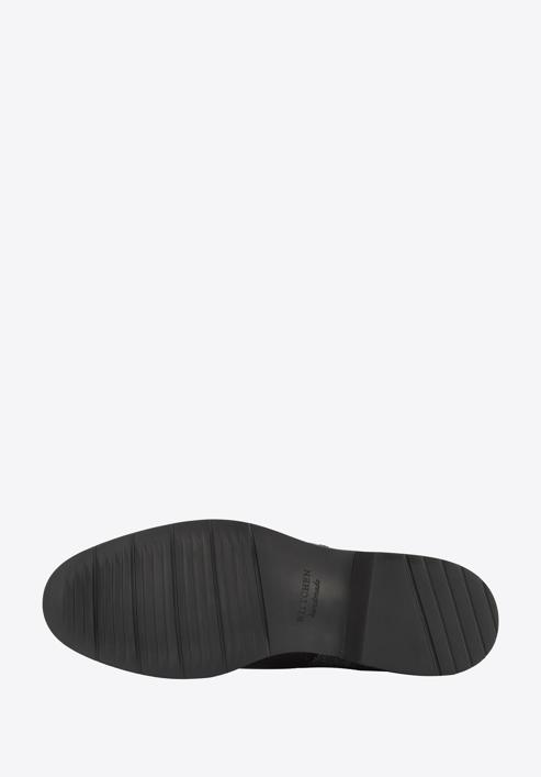 Pantofi pentru bărbați Brogue din piele cu motiv în formă crenguță de brad, negru, 95-M-501-1-43, Fotografie 6