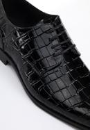 Pantofi pentru bărbați din piele întoarsă cu textură croco, negru, 96-M-519-3C-43, Fotografie 7