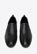 Pantofi pentru bărbați din piele perforată cu benzi elastice, negru, 96-M-515-N-40, Fotografie 2