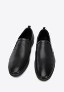 Pantofi pentru bărbați din piele perforată cu benzi elastice, negru, 96-M-515-N-42, Fotografie 3
