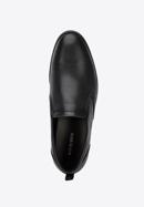 Pantofi pentru bărbați din piele perforată cu benzi elastice, negru, 96-M-515-1-39, Fotografie 4