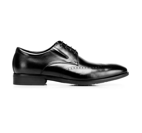 Pantofi pentru costum derby din piele cu inserții elastice, negru, 92-M-910-1-39, Fotografie 1