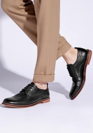 Pantofi retro din piele pentru bărbați, negru, 94-M-519-1-40, Fotografie 1