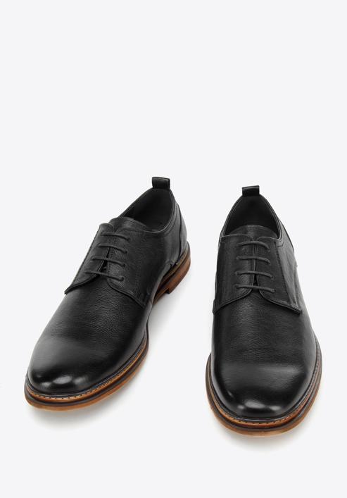 Pantofi retro din piele pentru bărbați, negru, 94-M-519-1-40, Fotografie 2
