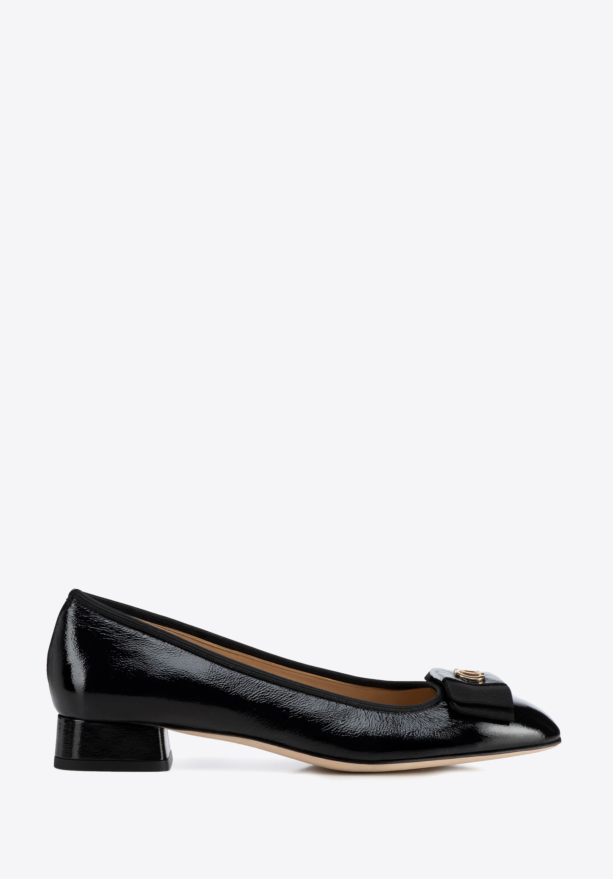 Pantofi sport din piele lăcuită cu toc jos, negru, 102-D-103-1-38_5, Fotografie 1