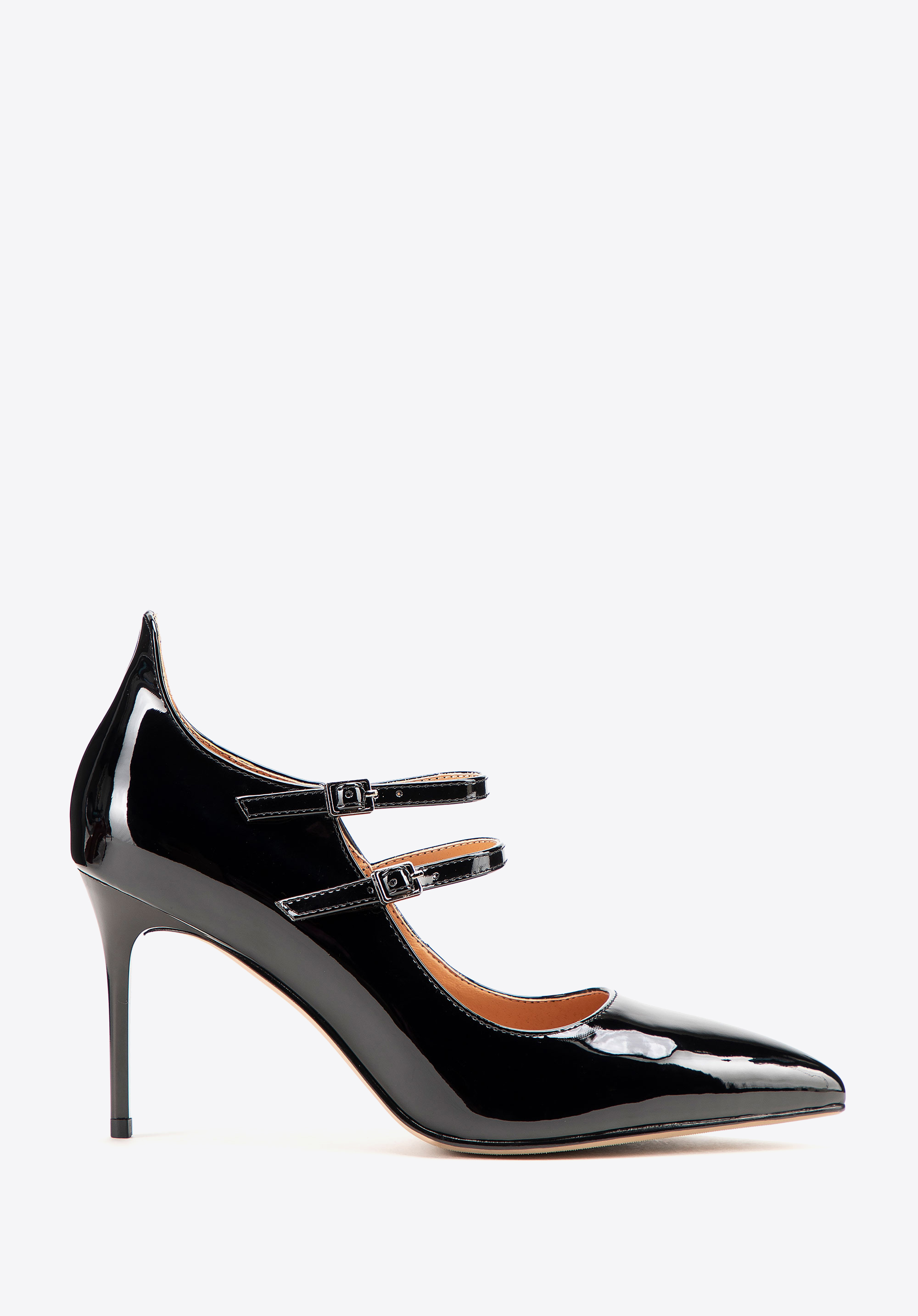 Pantofi stiletto din piele lăcuită pentru femei, negru, 101-D-955-1-41, Fotografie 1