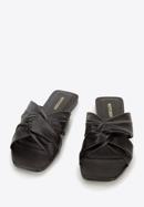 Papuci de damă din piele cu nod, negru, 94-D-752-P-36, Fotografie 2