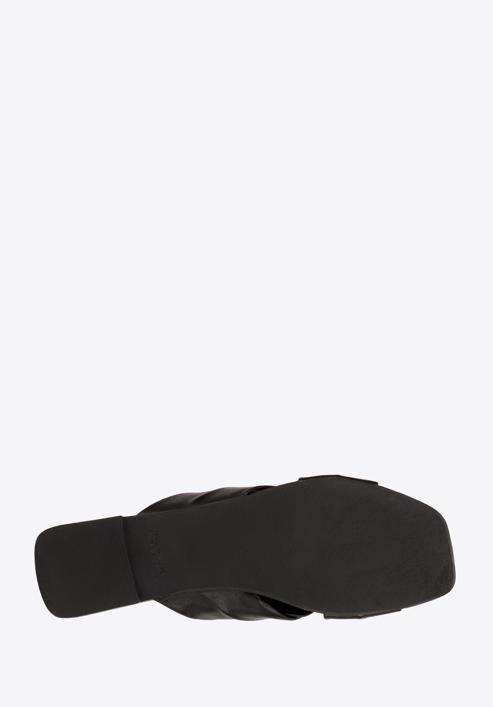 Papuci de damă din piele cu nod, negru, 94-D-752-P-36, Fotografie 6