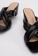 Papuci de damă matlasați cu curele încrucișate, negru, 94-DP-202-1-39, Fotografie 7