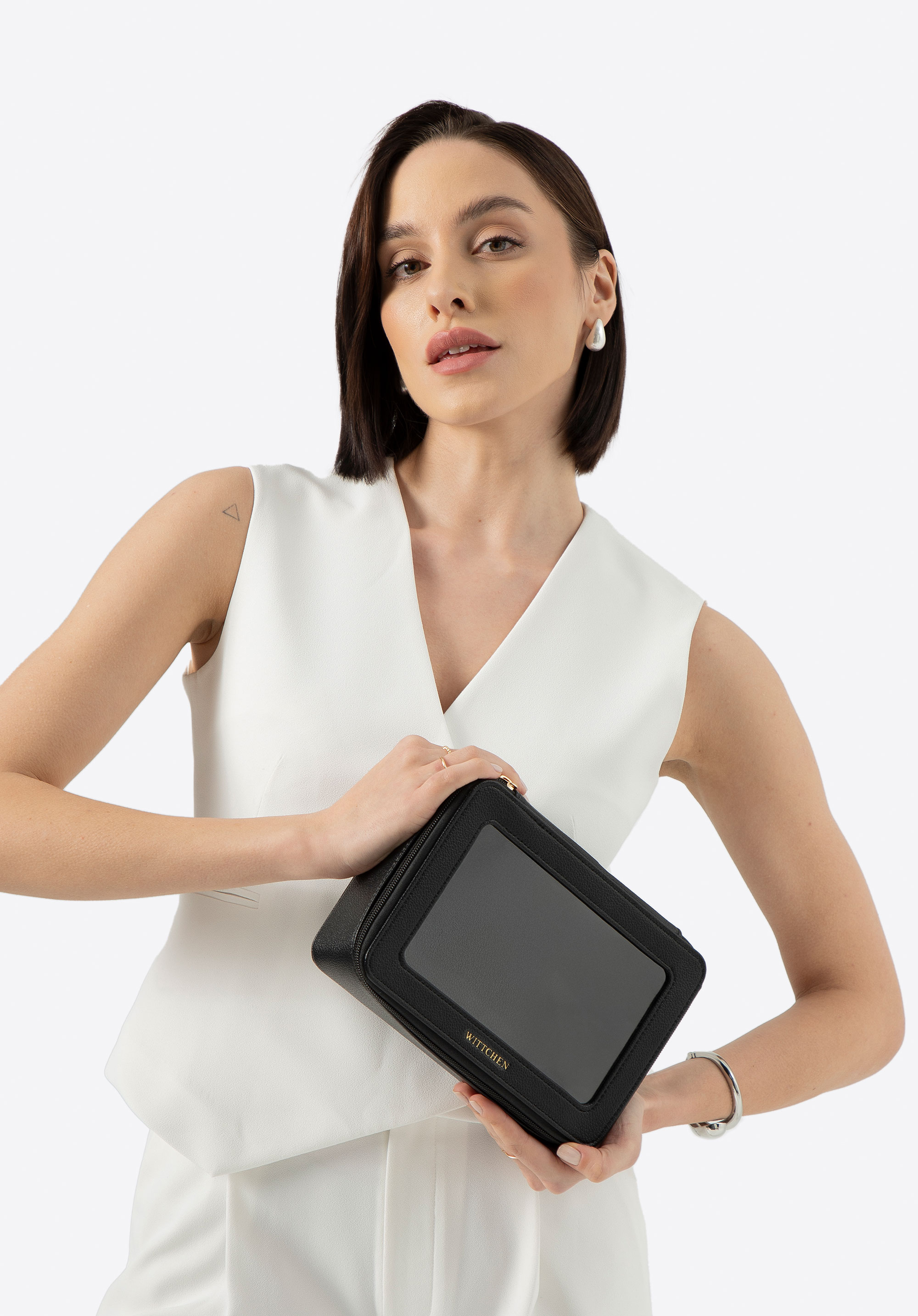 Portfard cu partea superioară transparentă, negru, 100-4Y-922-1, Fotografie 1