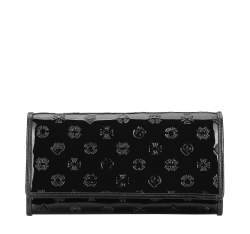 Portofel de damă din piele lăcuită cu monogramă, negru, 34-1-052-111, Fotografie 1