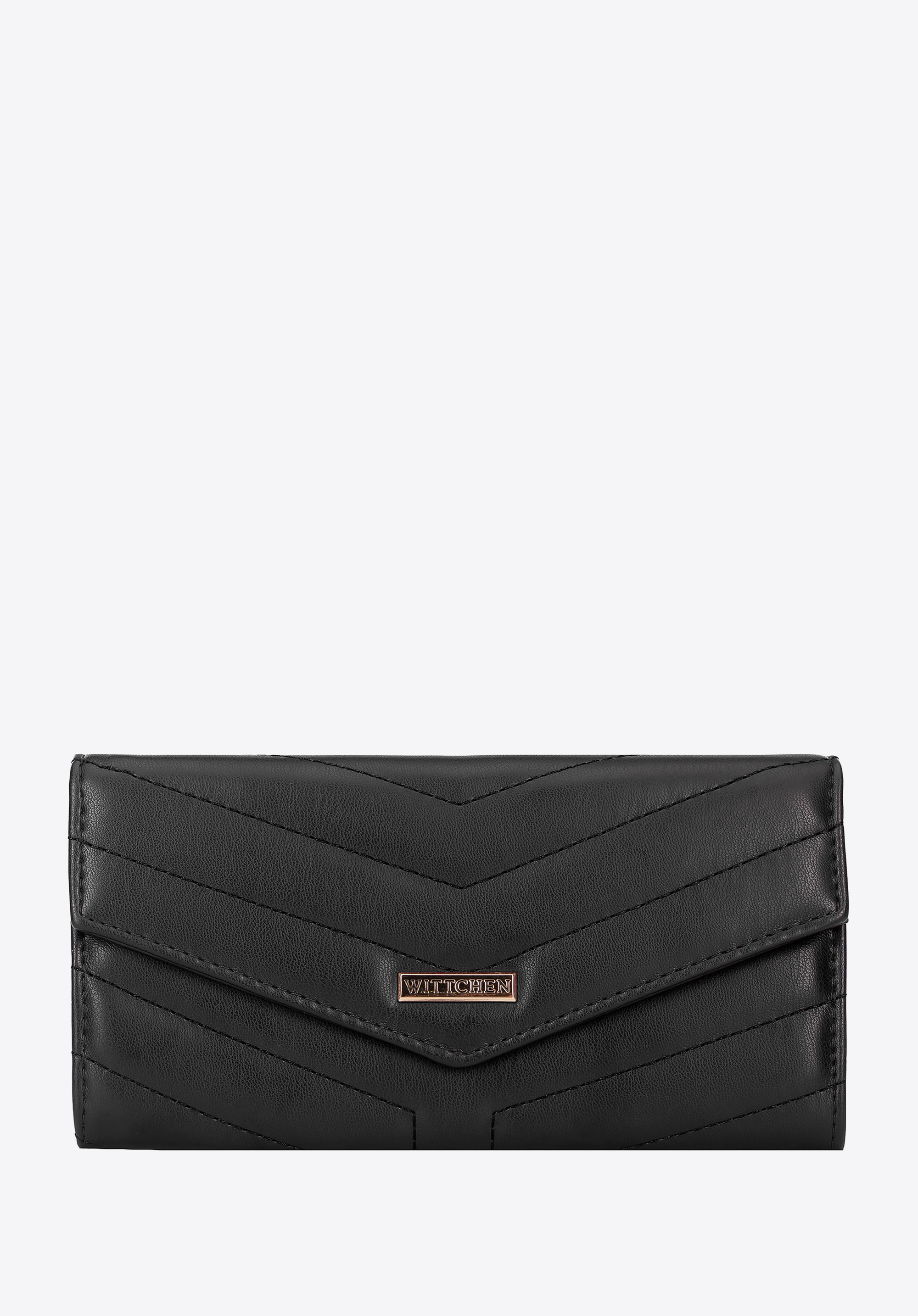 Portofel din piele ecologică pentru femei cu model geometric, negru, 99-4Y-515-1, Fotografie 1
