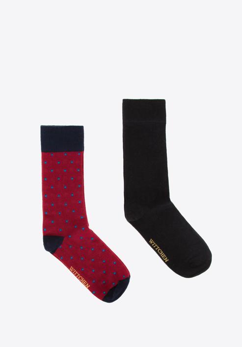 Ciorapi bărbați - set negru+roșu, negru - roșu, 95-SM-005-X1-43/45, Fotografie 3