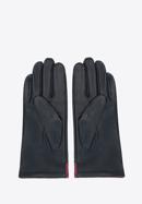 Mănuși de damă din piele cu mărgele, negru - roz, 45-6A-002-1-S, Fotografie 2