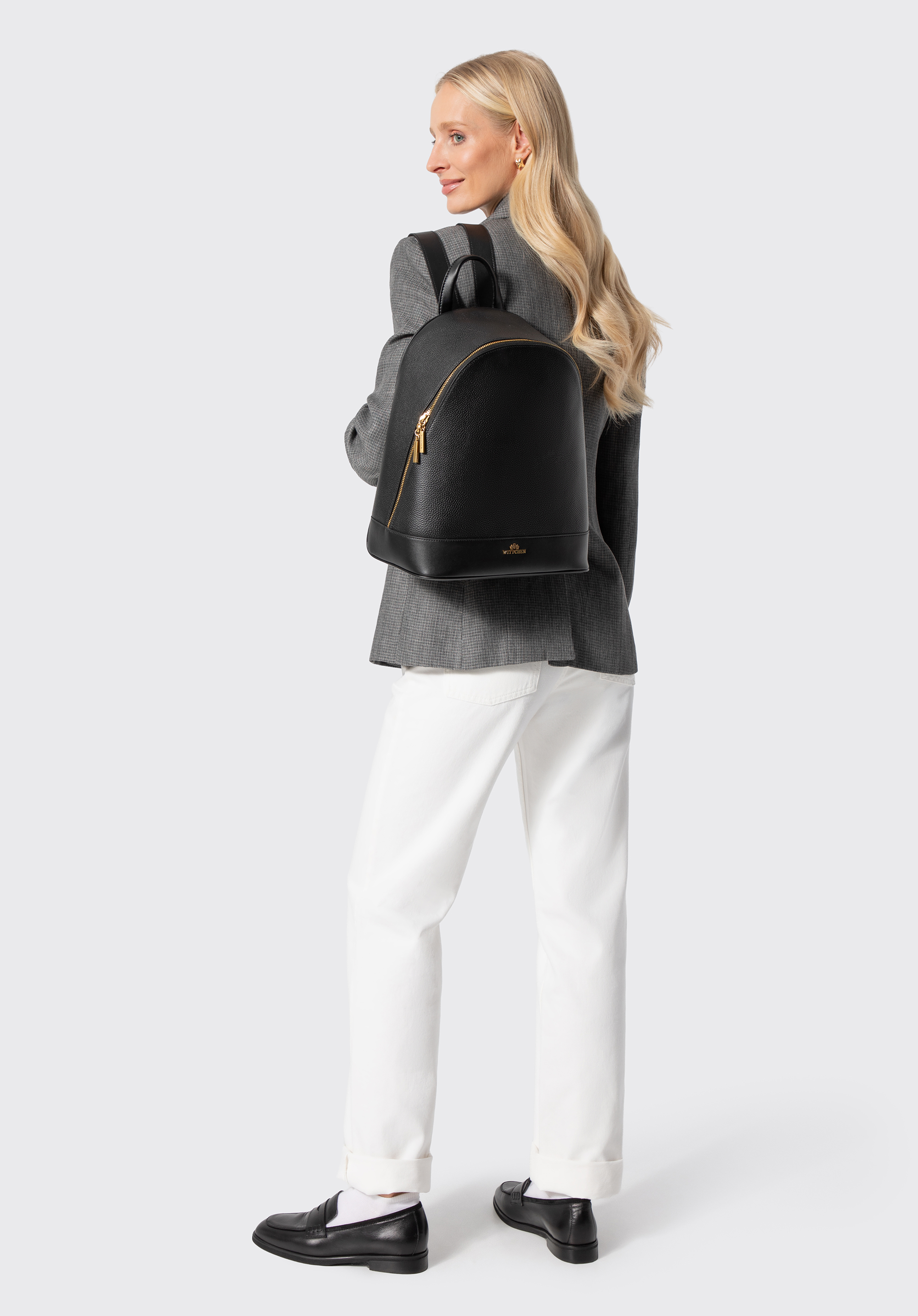 Rucsac clasic din piele pentru femei, negru, 103-4E-211-1, Fotografie 1