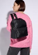 Rucsac damă din jacquard cu două compartimente, negru, 95-4-906-1, Fotografie 15