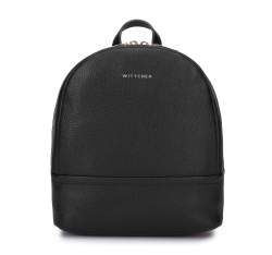 Rucsac de dama minimalist din piele mic, negru, 93-4E-629-1, Fotografie 1