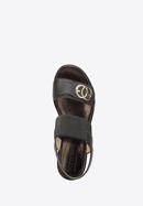 Sandale de damă din piele cu bandă elastică groasă, negru, 92-D-133-1-39_5, Fotografie 5